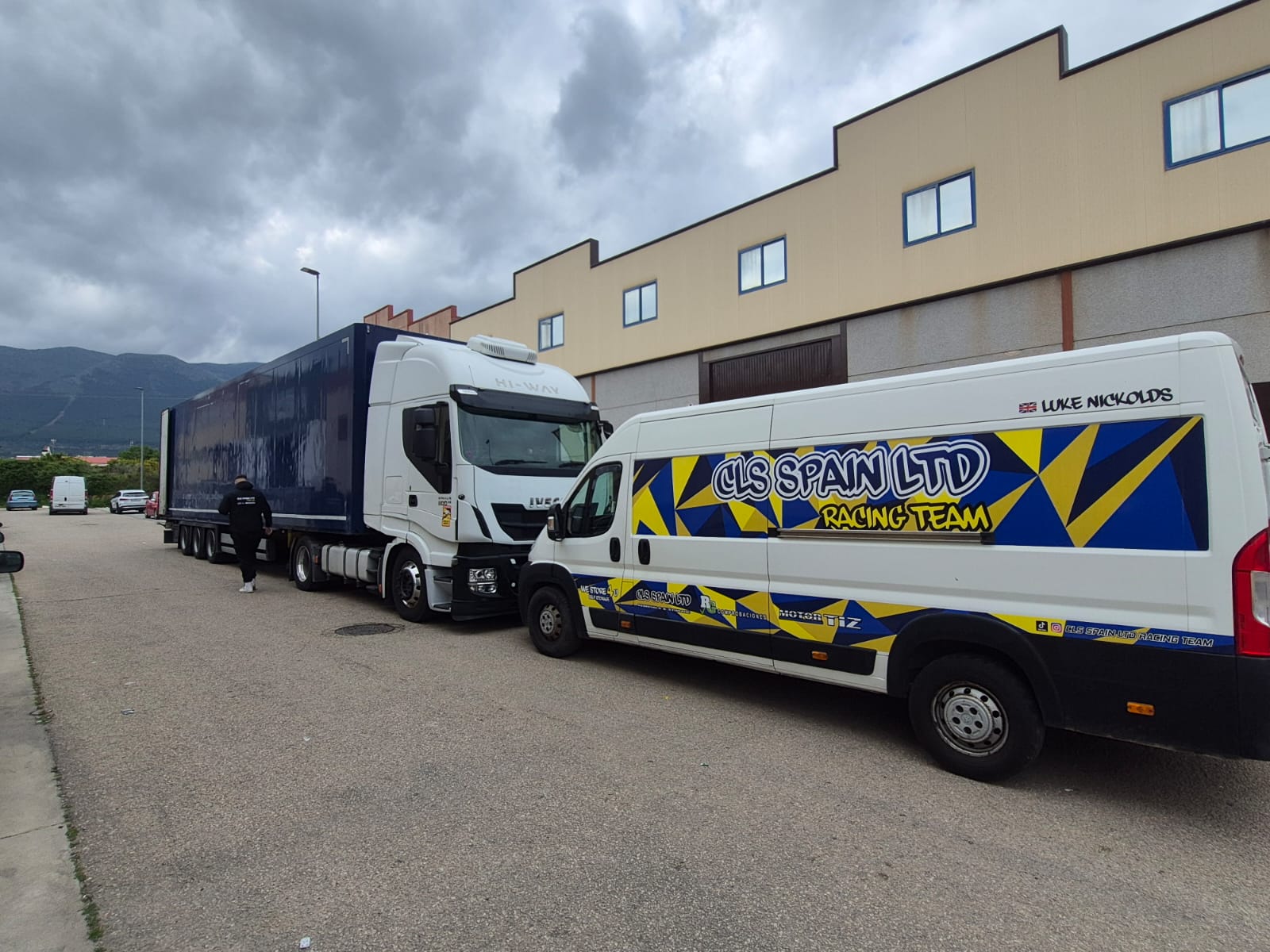 CLS Spain Ltd removal van fleet at industrial depot