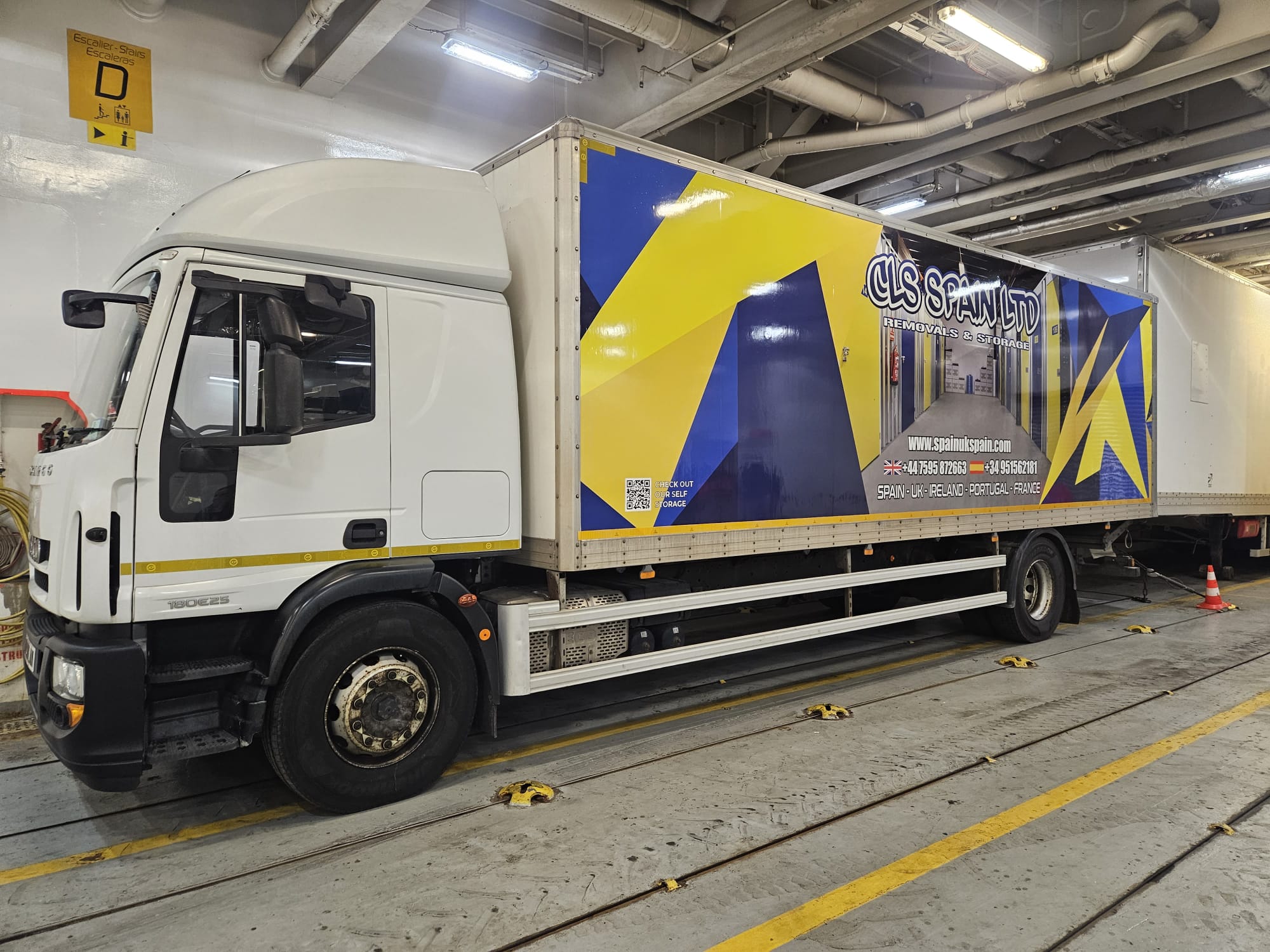 CLS Spain removal truck on ferry crossing