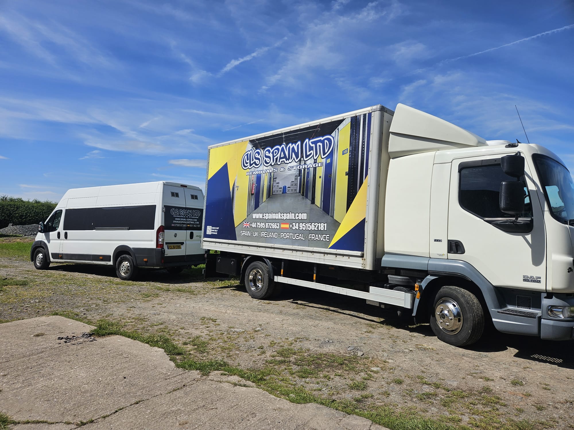 Professional moving trucks for UK Spain removals