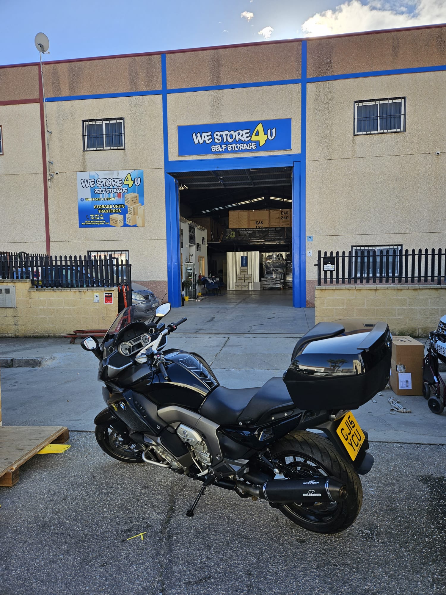 We Store 4U self storage facility with CLS Spain motorcycle